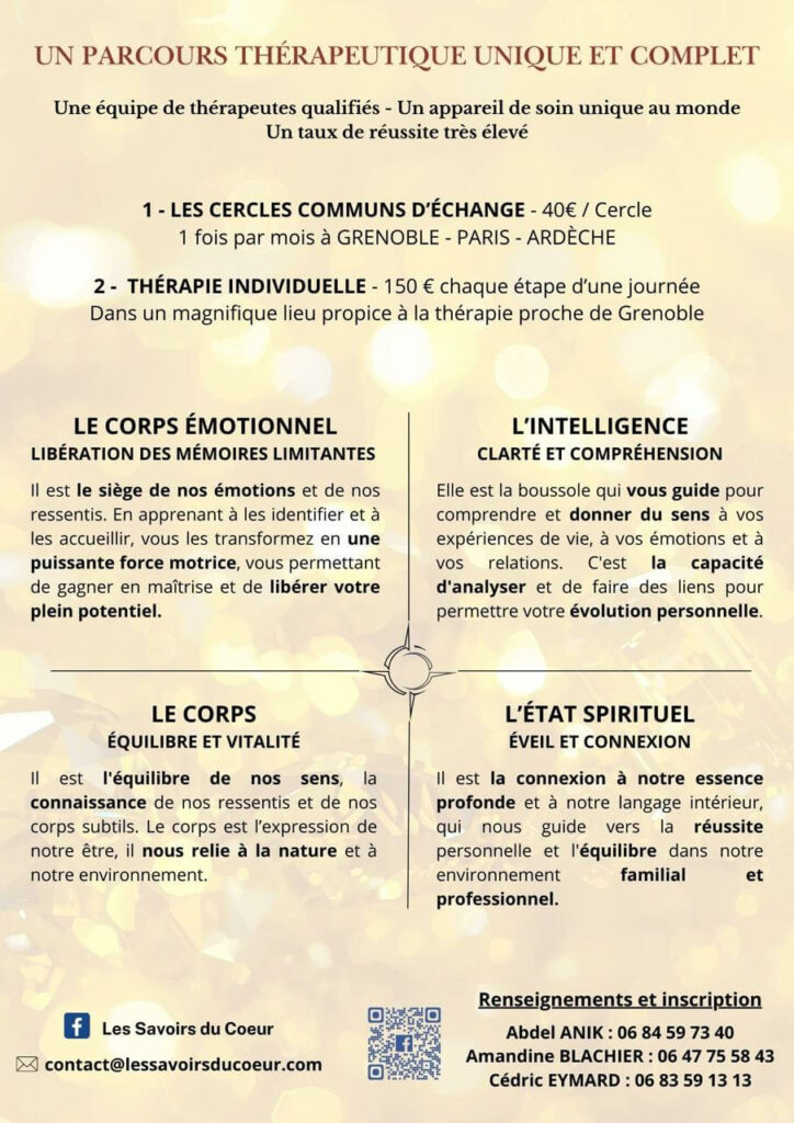 Descriptif détaillé du parcours thérapeutique en 4 étapes