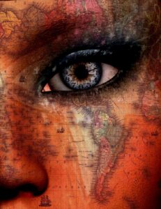 Un quart de visage triste